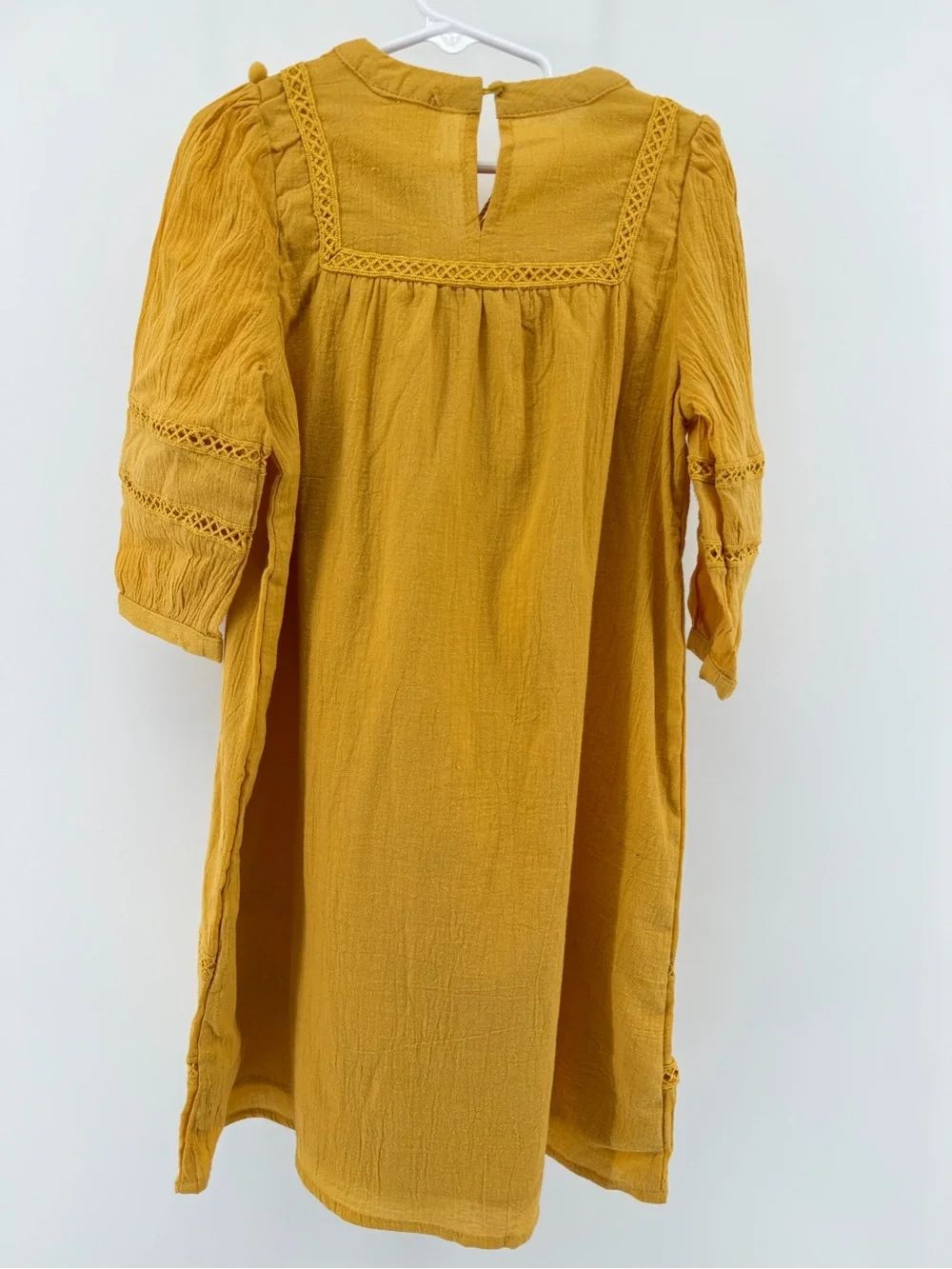 Hayden Los Angeles Kids Mustard Pom-Pom Detail Dress- Size S
